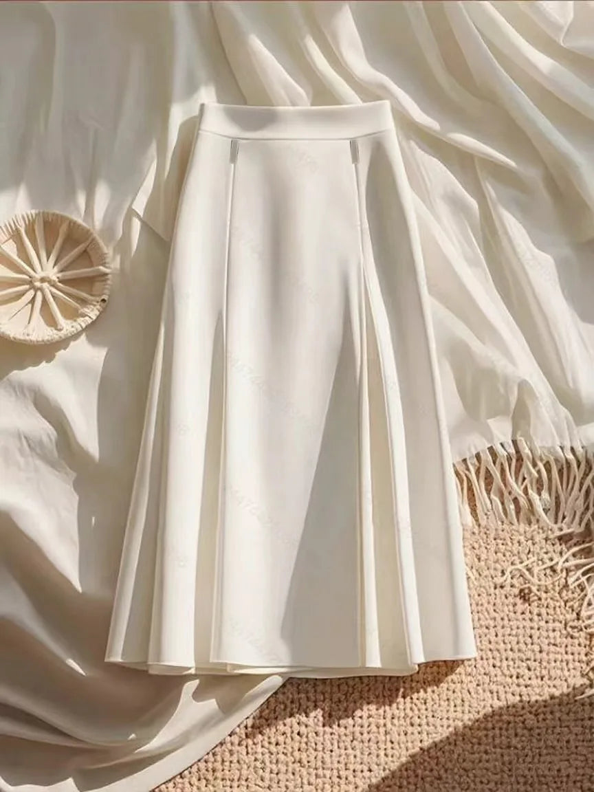 Fashionable Women's French Noble Light Luxury Early Autumn Shirt Skirt Set Waist-Cinched Elegant Two-Piece Ensemble