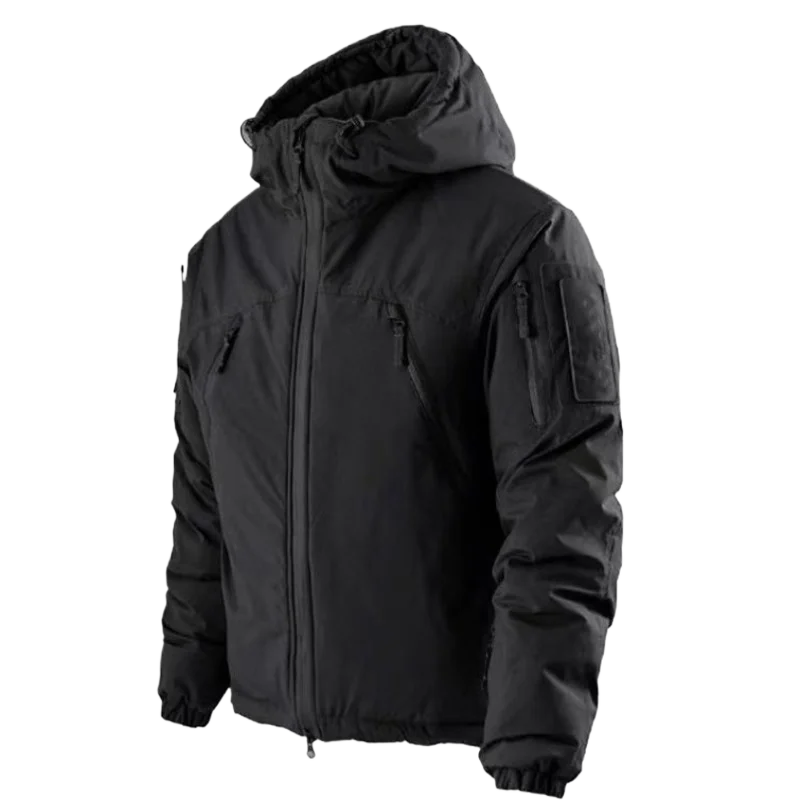 Foreign trade solid color casual hooded stand up collar jacket men's outdoor winter new item cotton coat thick anti cold clothin