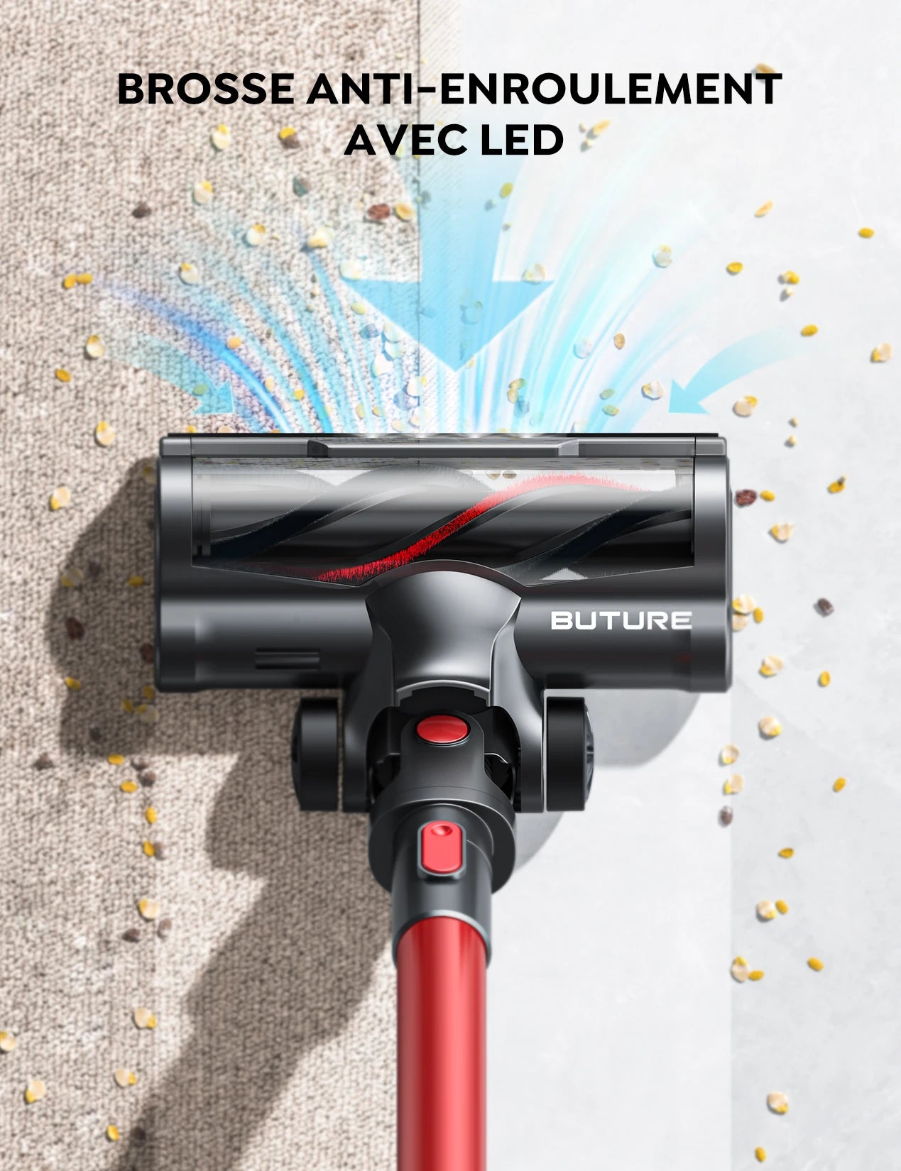 BUTURE 50KPa 500W Cordless Wireless Handheld Vacuum Cleaners for Pet Home Appliance 1.5L Dust Cup Removable Battery