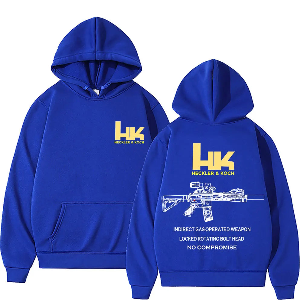 Heckler & Koch HK Fashion M4 Gun Design Men's Casual Retro Trend Pullover Streetwear Autumn and Winter Warm Hoodie