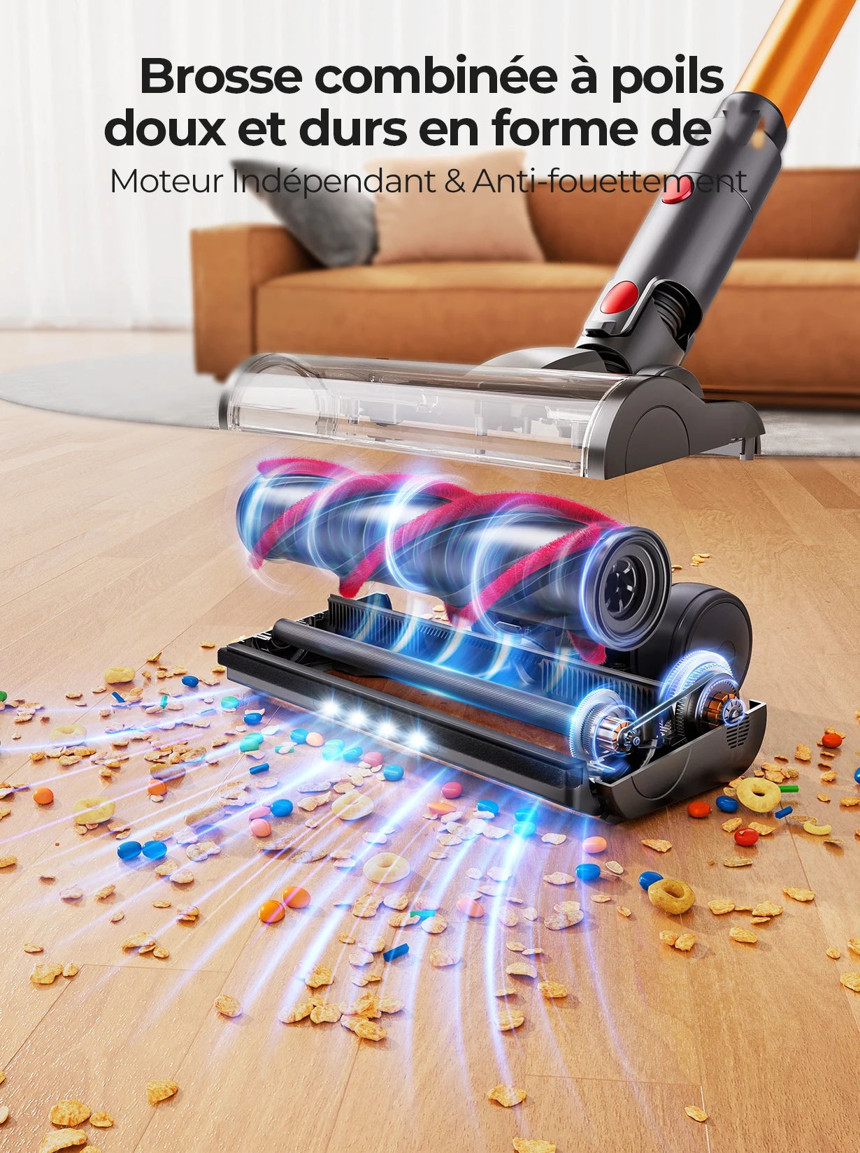 Laresar V7 500W 50KPA Suction Power Cordless Vacuum Cleaner  Handheld smart Home appliance Removable Battery Dust Cup